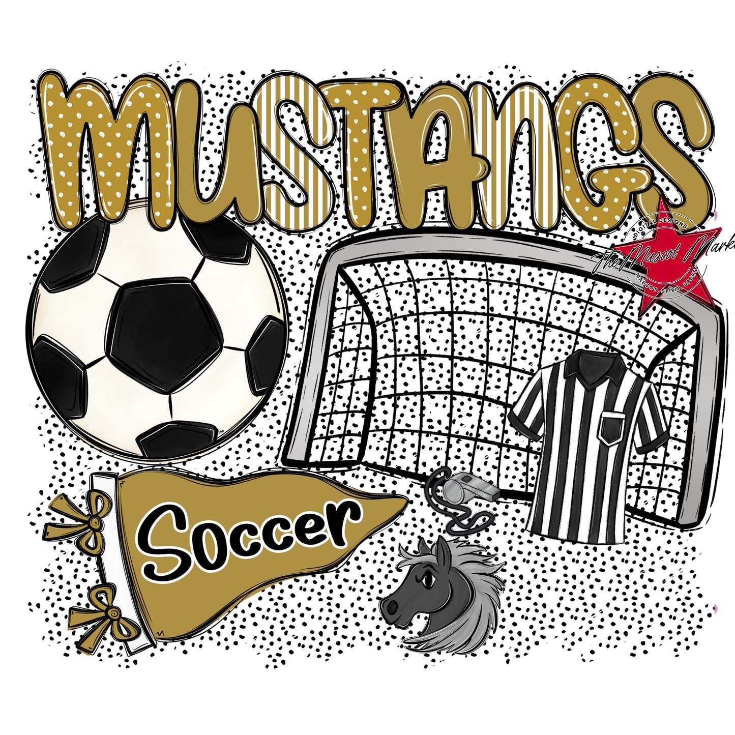 Mustangs Soccer Spirit-Gold