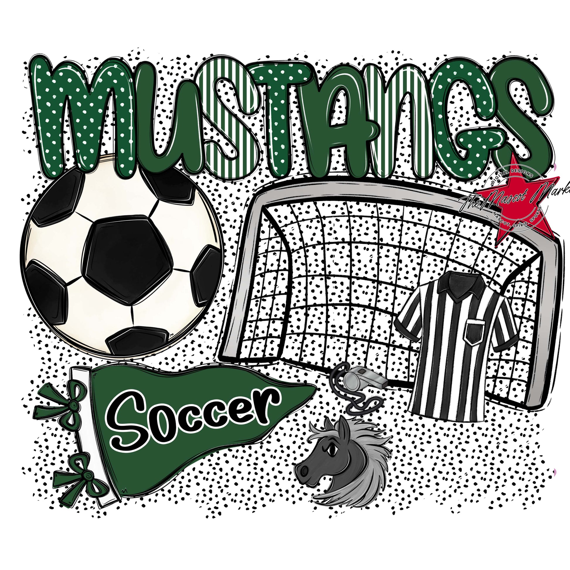 Mustangs Soccer Spirit-Green