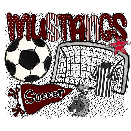 Mustangs Soccer Spirit-Maroon
