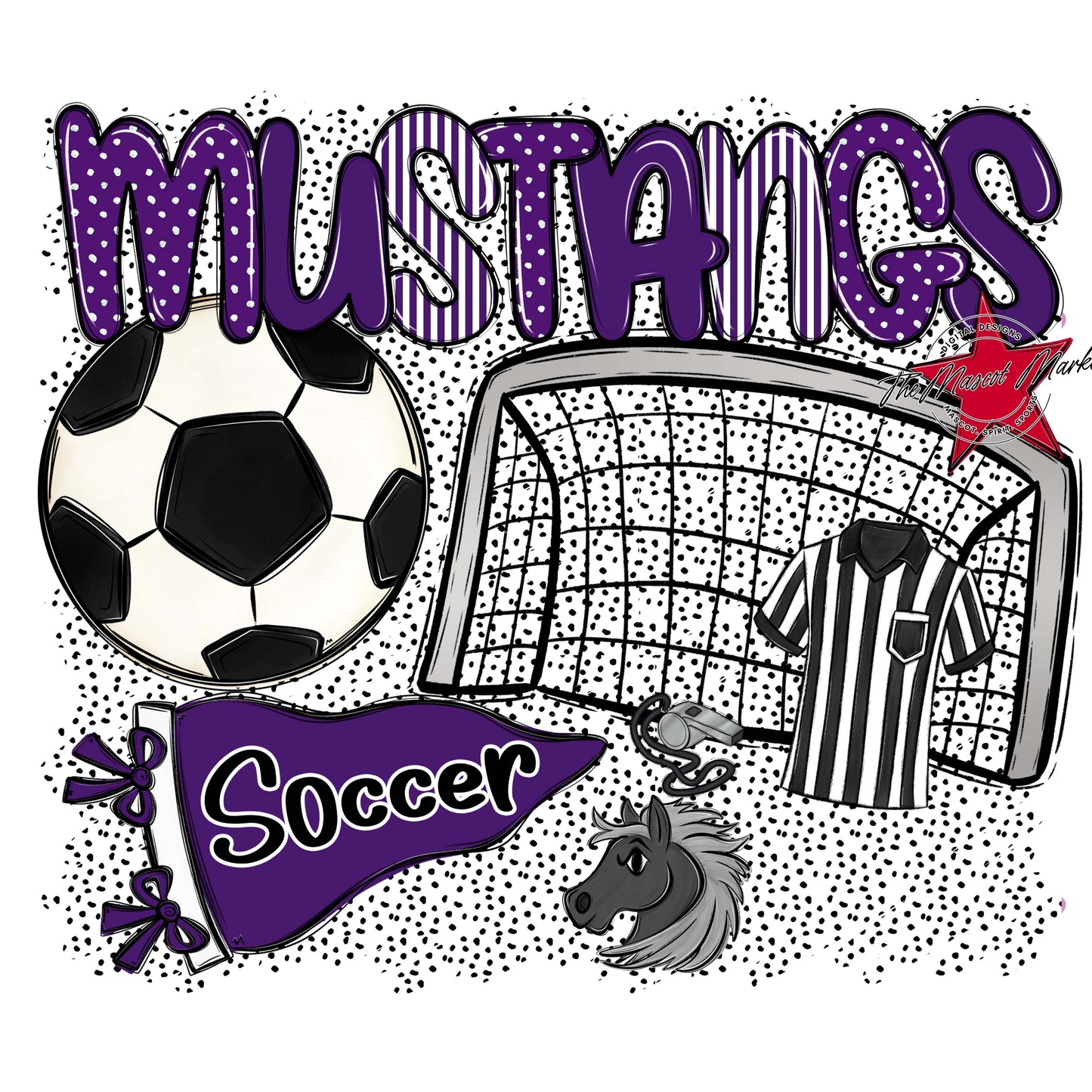 Mustangs Soccer Spirit-Purple