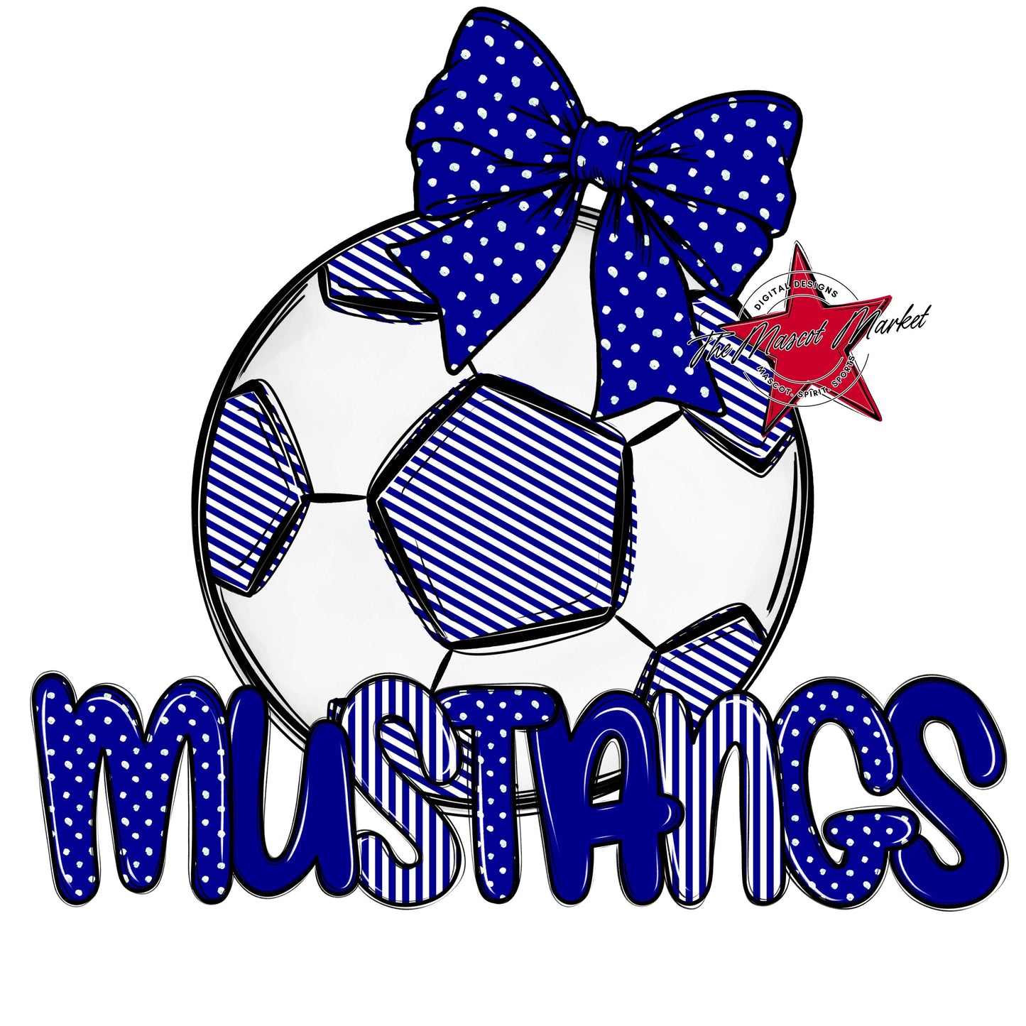 Mustangs Soccer Spirit Design-Blue