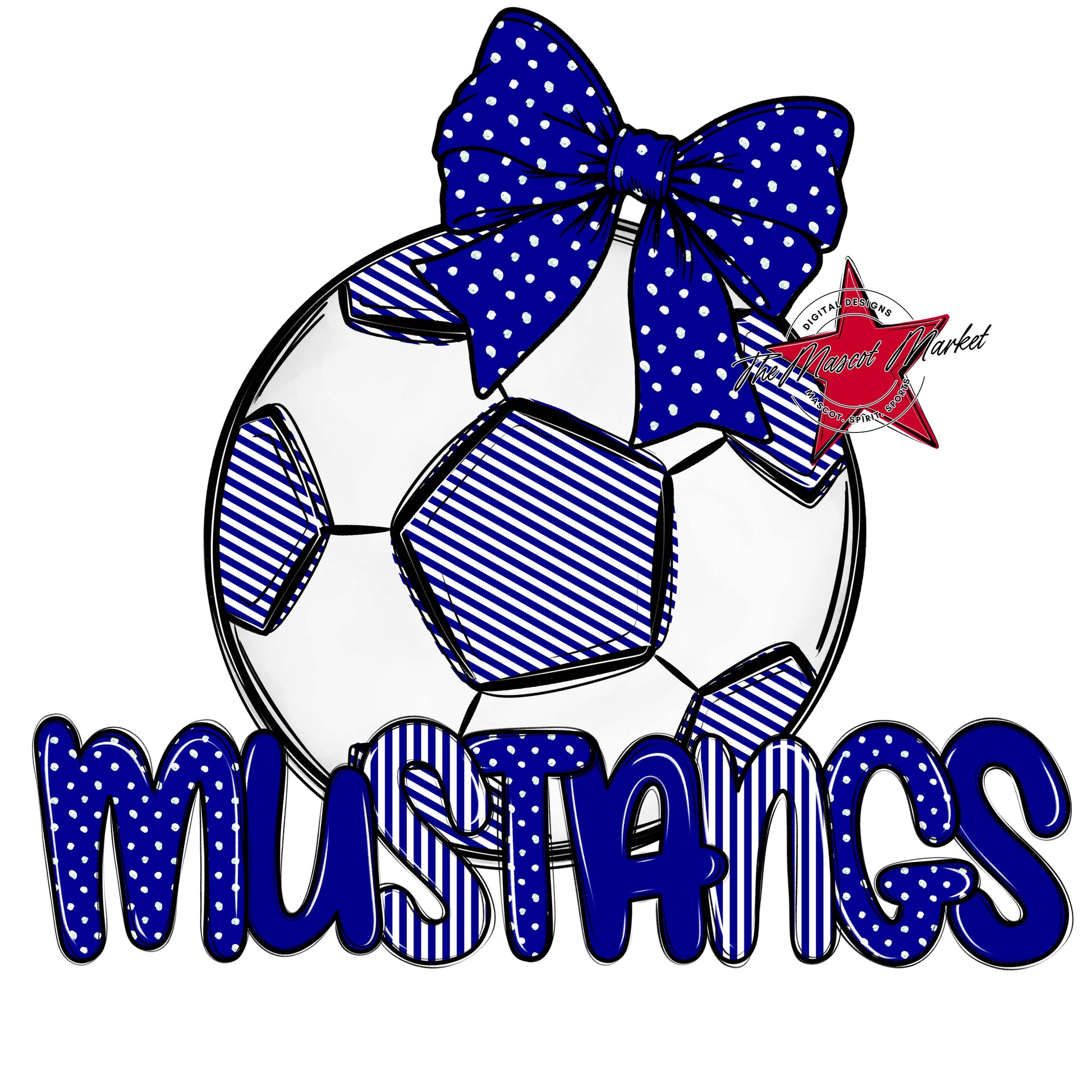 Mustangs Soccer Spirit Design-Blue