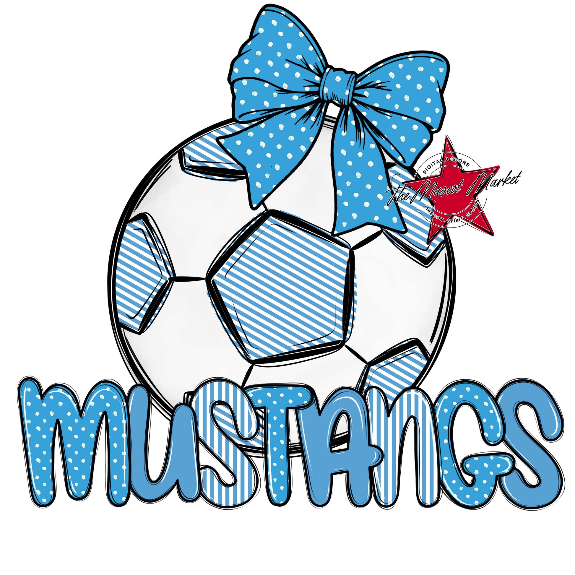 Mustangs Soccer Spirit Design-Carolina Blue