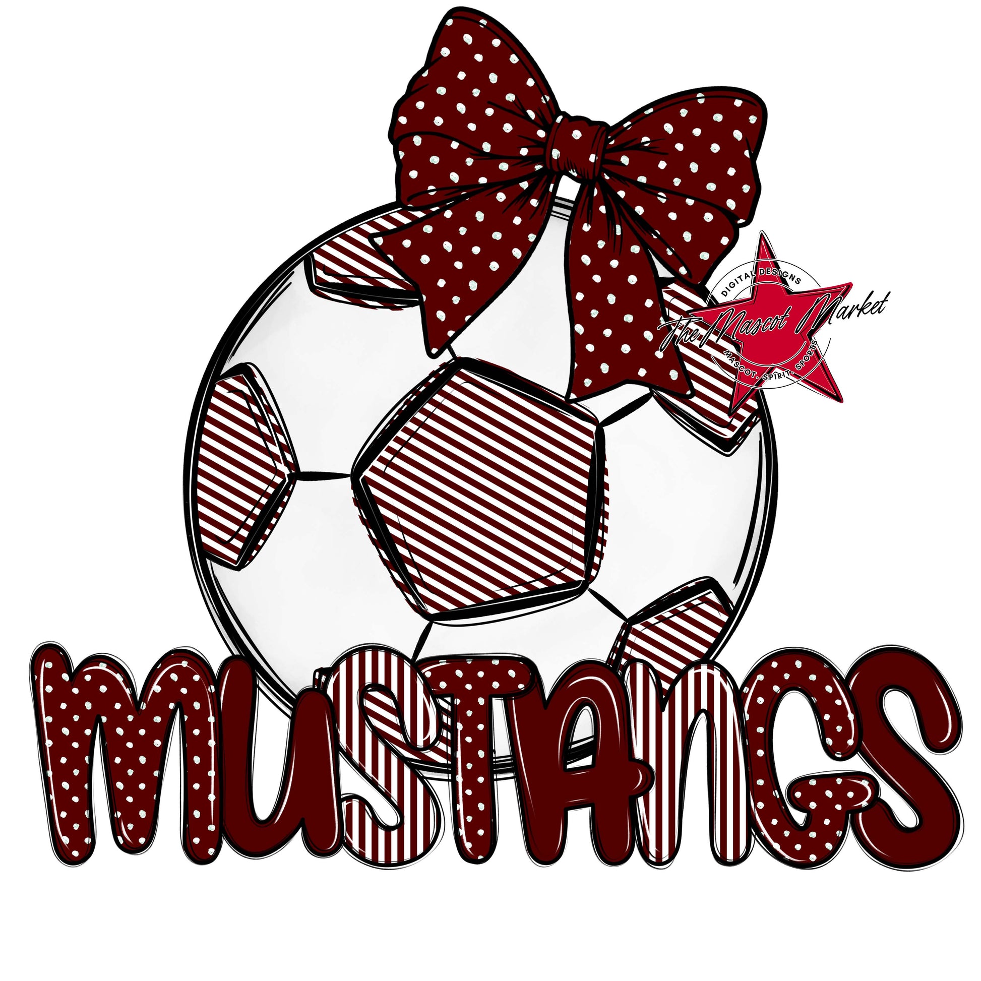 Mustangs Soccer Spirit Design-Maroon