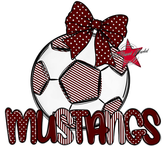 Mustangs Soccer Spirit Design-Maroon