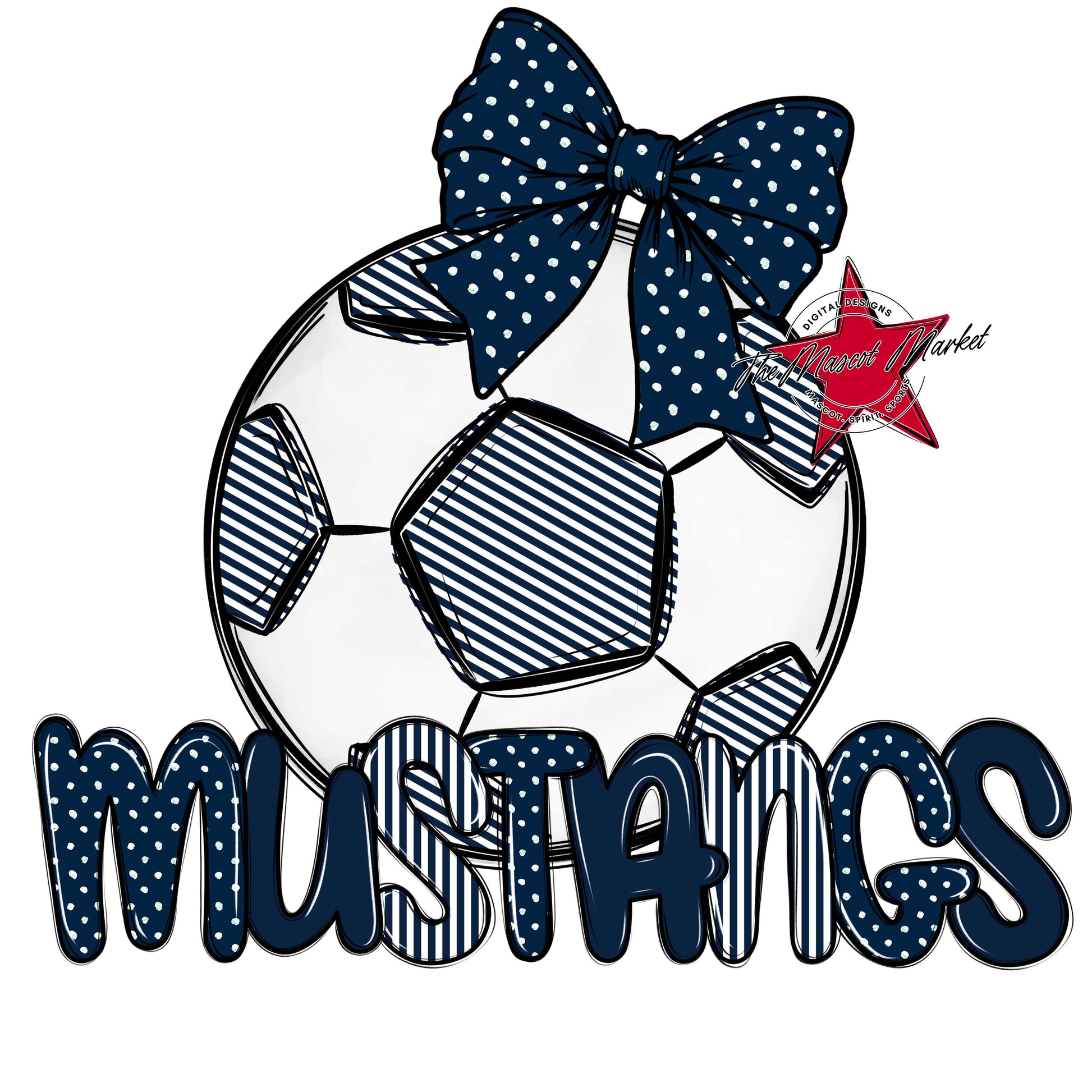 Mustangs Soccer Spirit Design-Navy