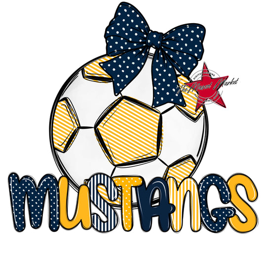 Mustangs Soccer Spirit Design-Navy & Yellow