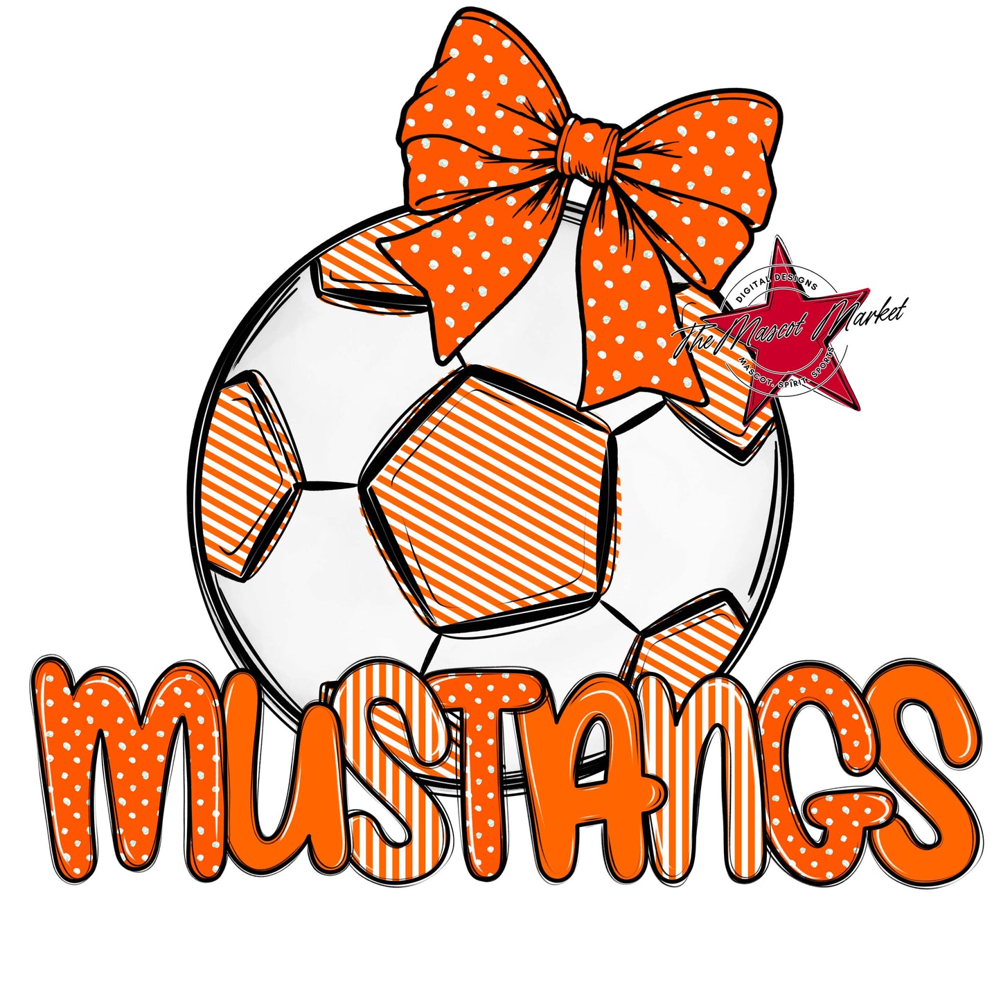 Mustangs Soccer Spirit Design-Orange