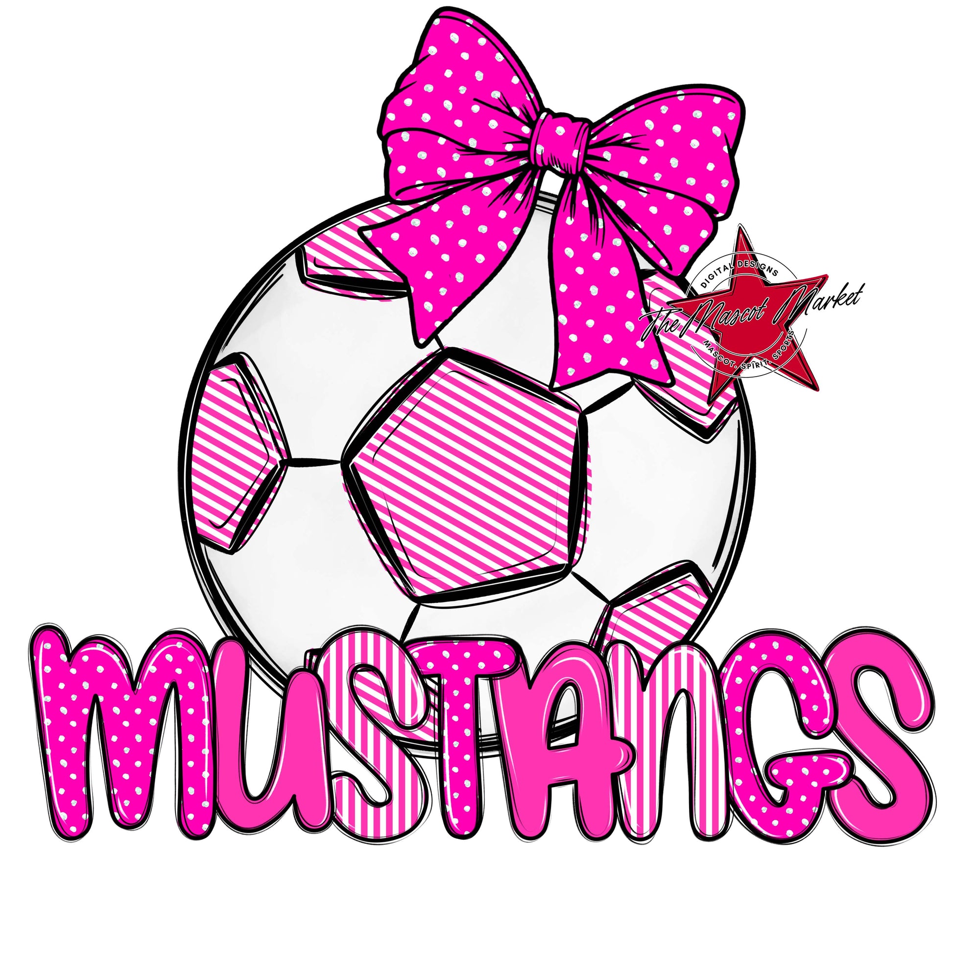 Mustangs Soccer Spirit Design-Pink