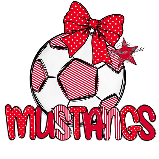 Mustangs Soccer Spirit Design-Red