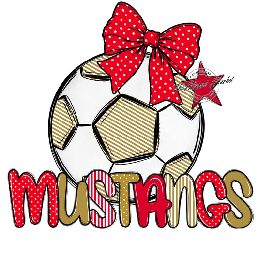 Mustangs Soccer Spirit Design-Red & Gold