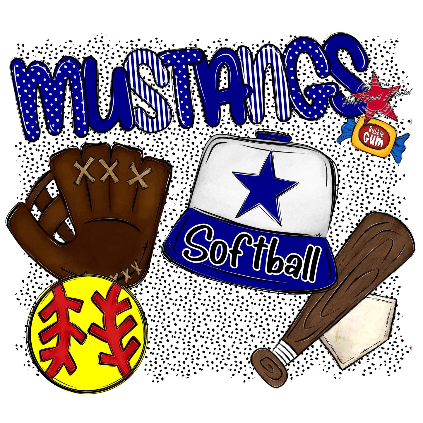 Mustangs Softball Spirit-Blue
