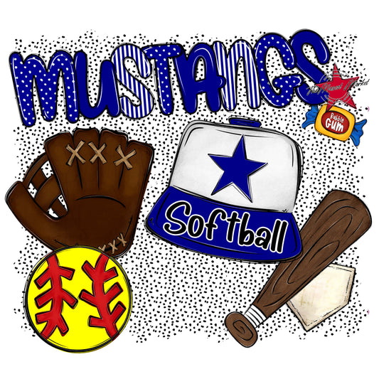 Mustangs Softball Spirit-Blue