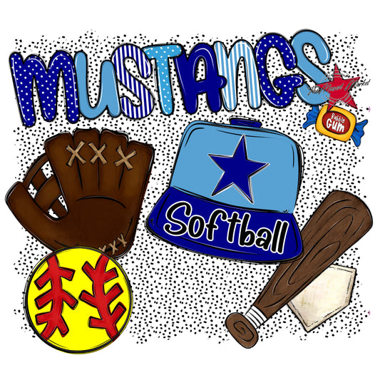 Mustangs Softball Spirit-Blue & Carolina Blue