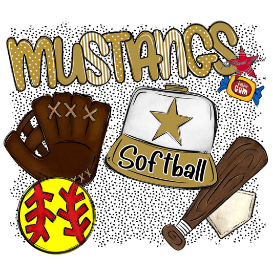 Mustangs Softball Spirit-Gold