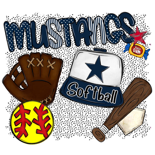 Mustangs Softball Spirit-Navy