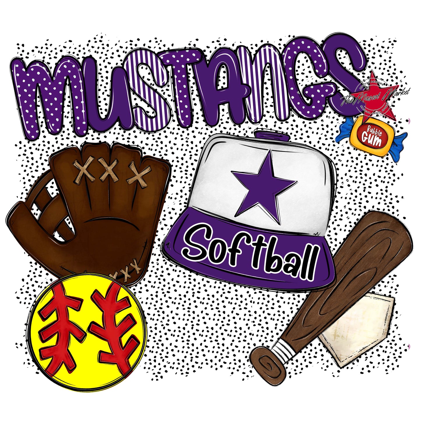 Mustangs Softball Spirit-Purple