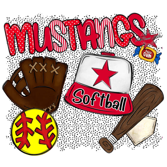 Mustangs Softball Spirit-Red