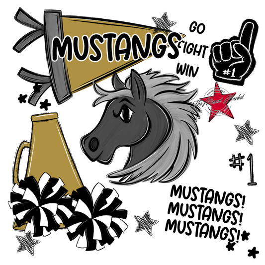 Mustangs Spirit Design-Gold
