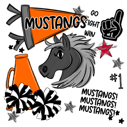 Mustangs Spirit Design-Orange