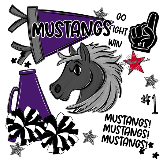 Mustangs Spirit Design-Purple
