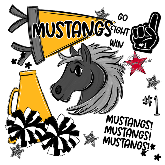 Mustangs Spirit Design-Yellow