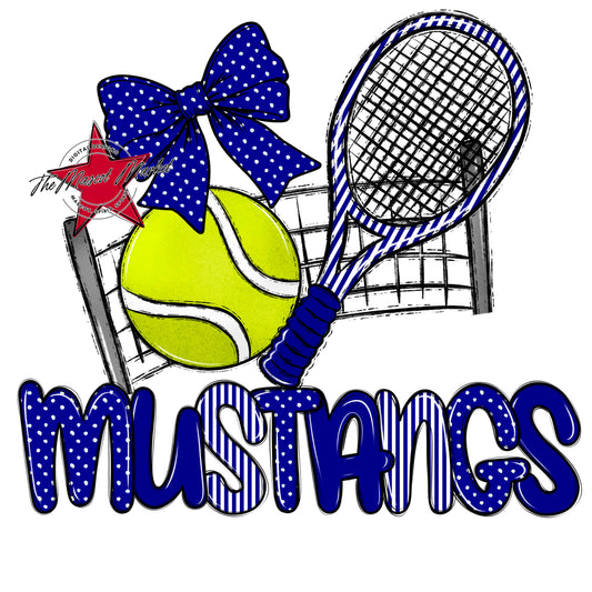 Mustangs Tennis Spirit Design-Blue