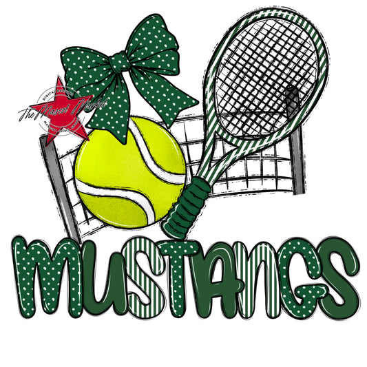 Mustangs Tennis Spirit Design-Green