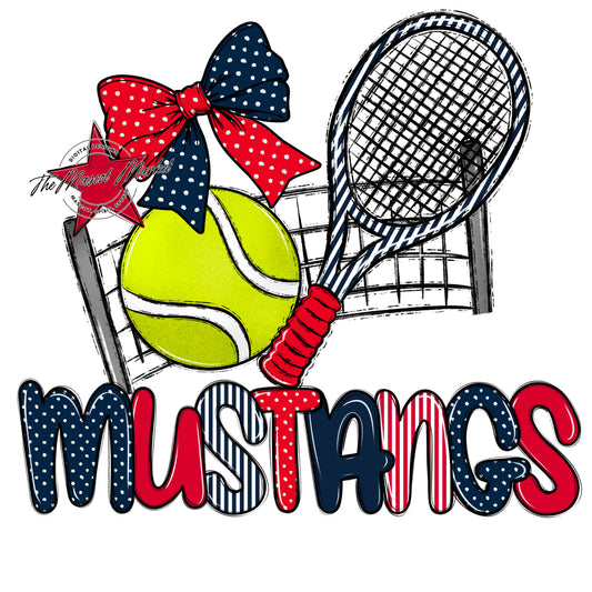 Mustangs Tennis Spirit Design-Navy & Red