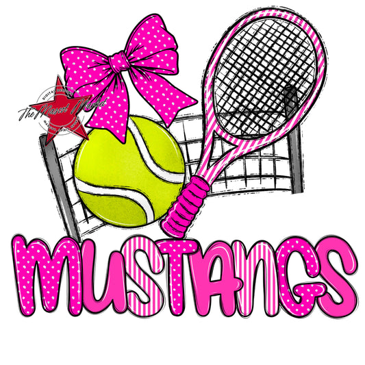 Mustangs Tennis Spirit Design-Pink
