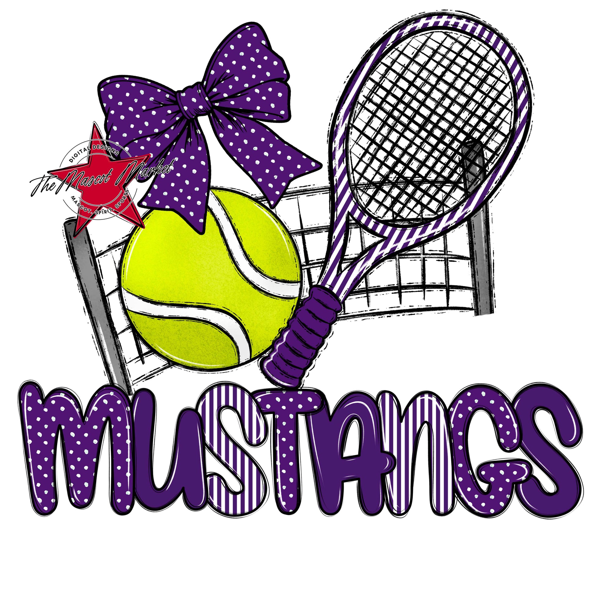 Mustangs Tennis Spirit Design-Purple