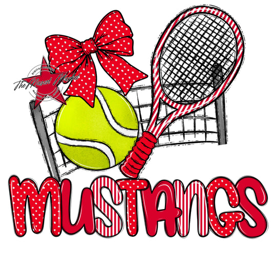 Mustangs Tennis Spirit Design-Red