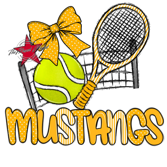 Mustangs Tennis Spirit Design-Yellow