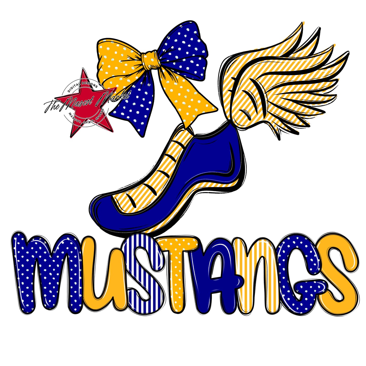 Mustangs Track Spirit Design-Blue & Yellow