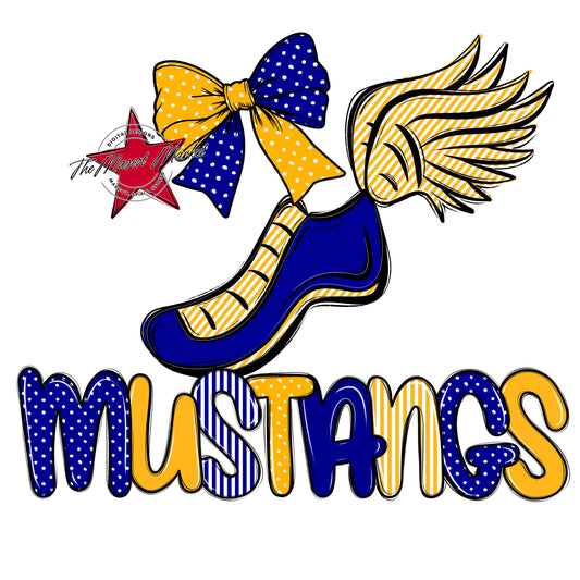 Mustangs Track Spirit Design-Blue & Yellow