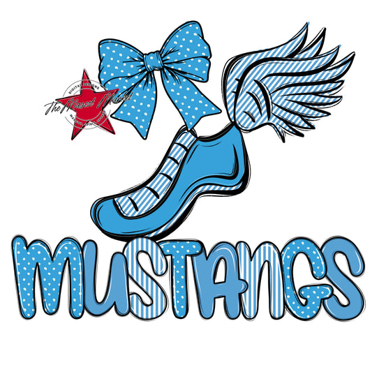 Mustangs Track Spirit Design-Carolina Blue