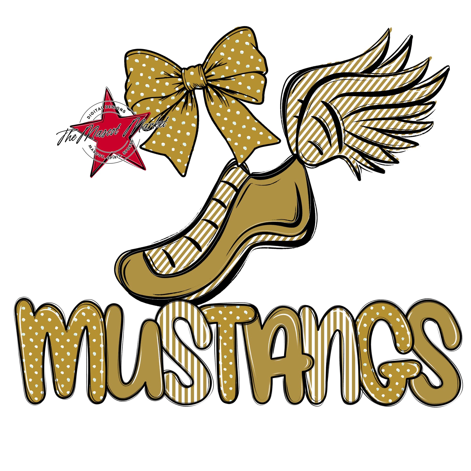Mustangs Track Spirit Design-Gold