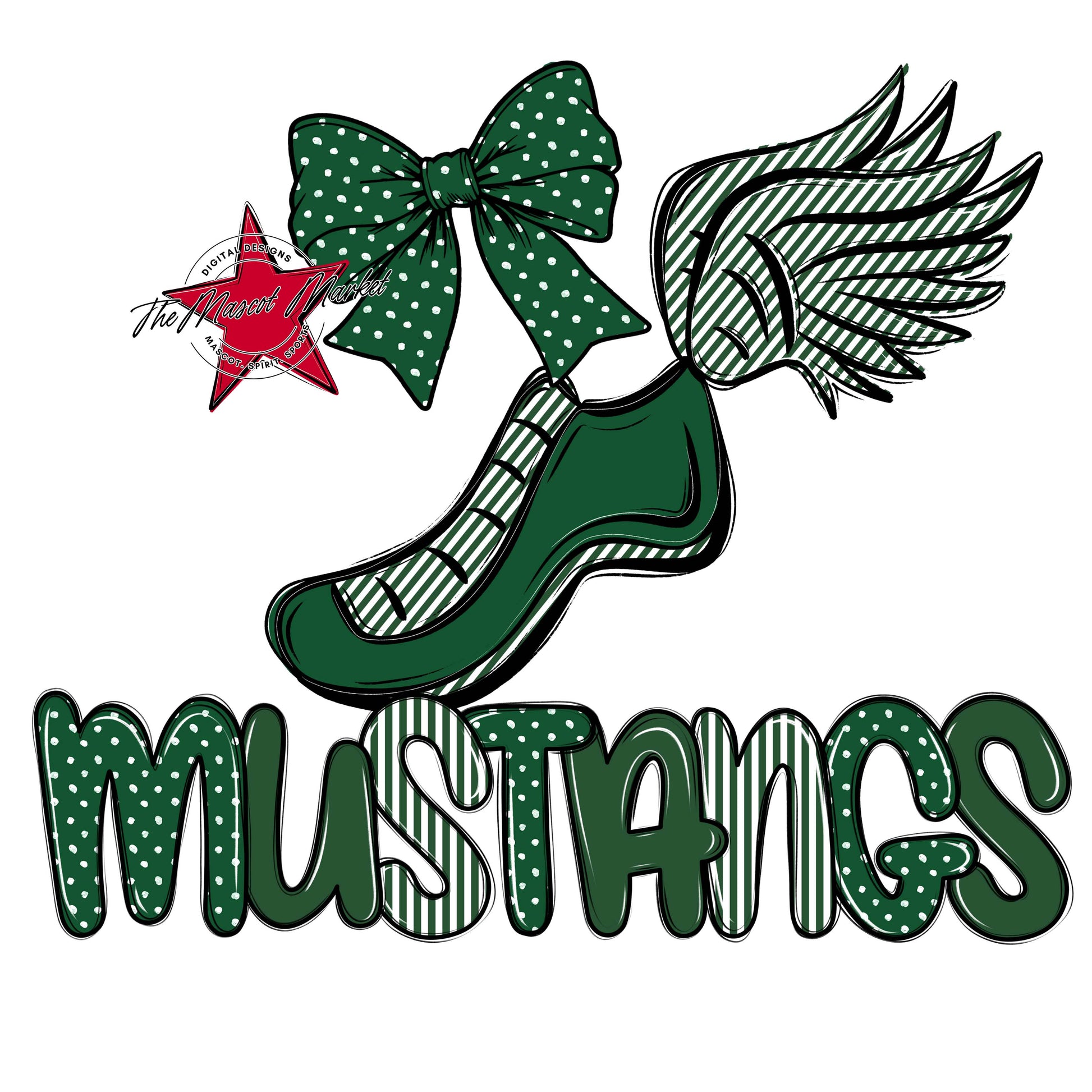 Mustangs Track Spirit Design-Green