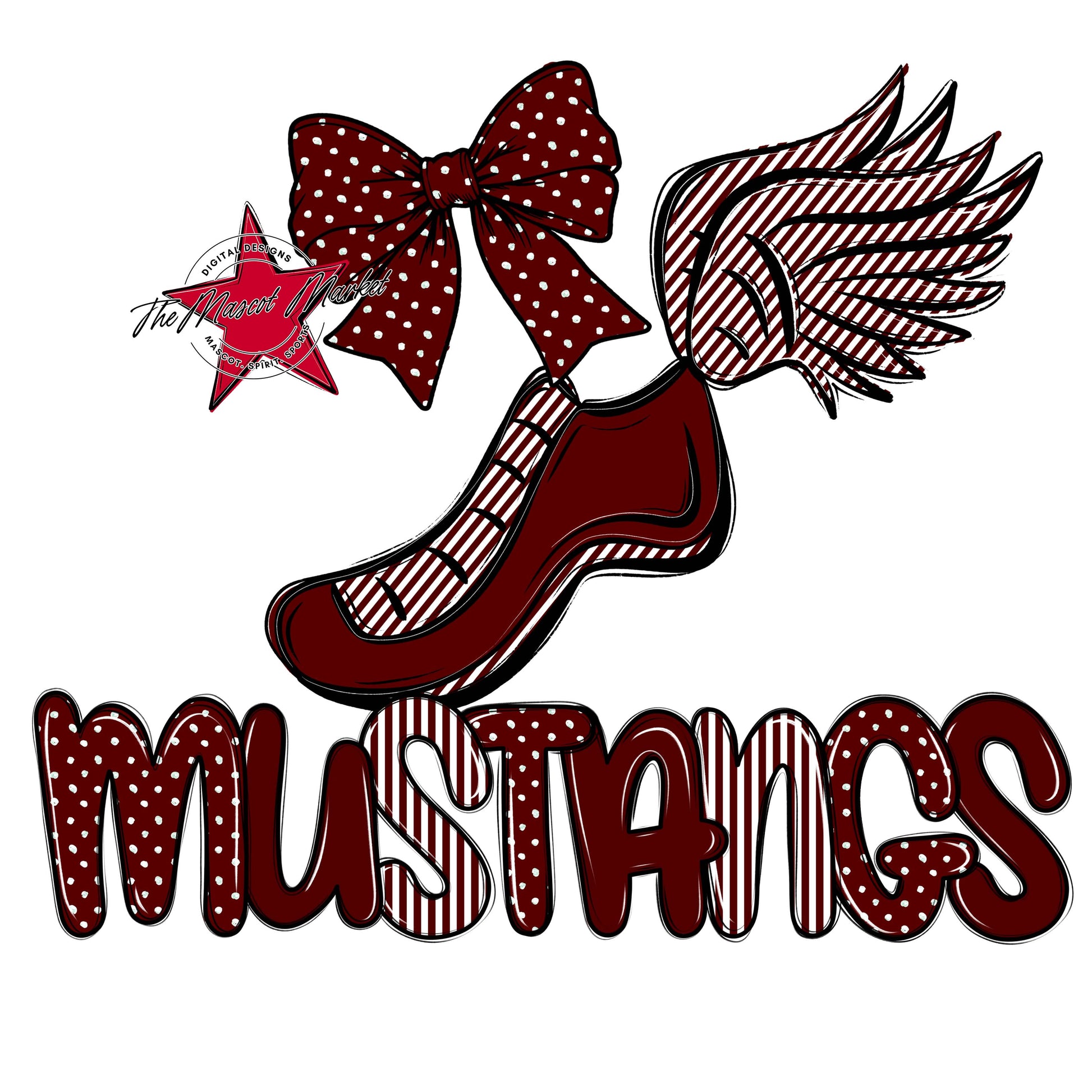 Mustangs Track Spirit Design-Maroon