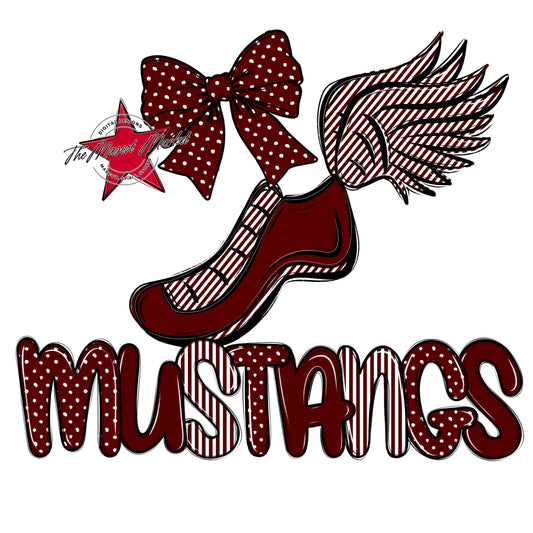 Mustangs Track Spirit Design-Maroon