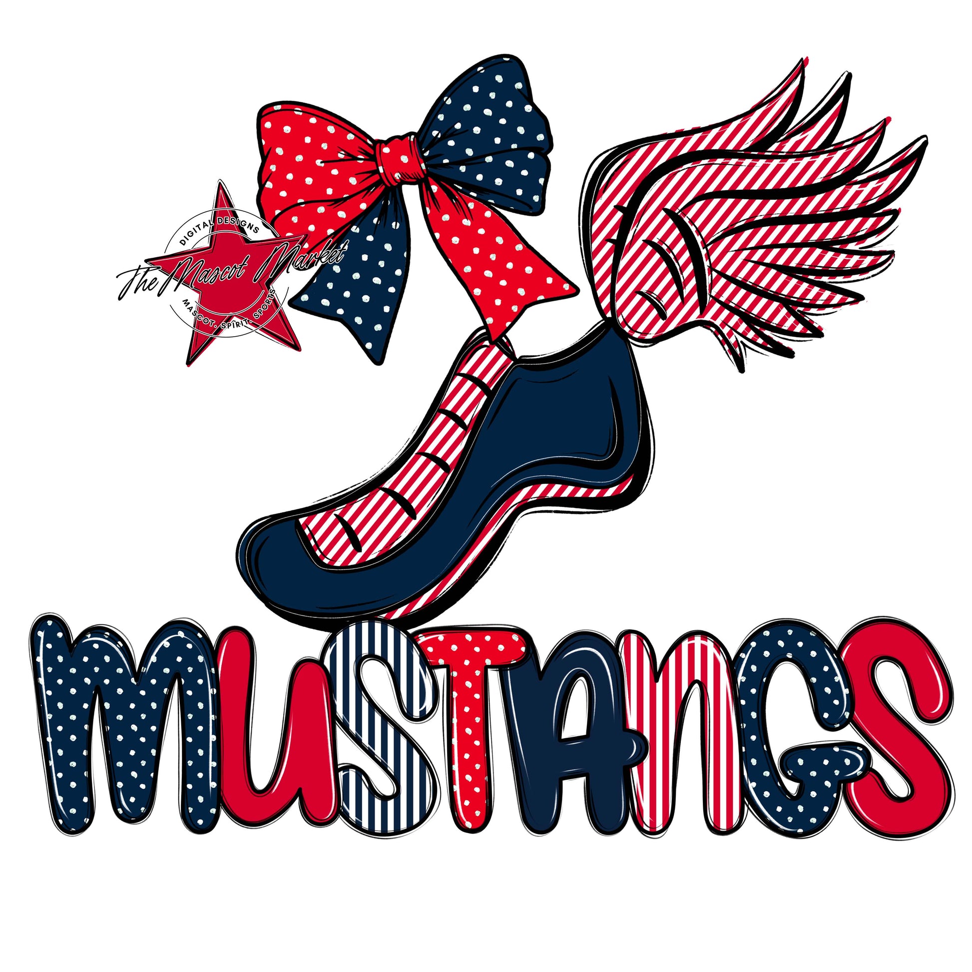 Mustangs Track Spirit Design-Navy & Red