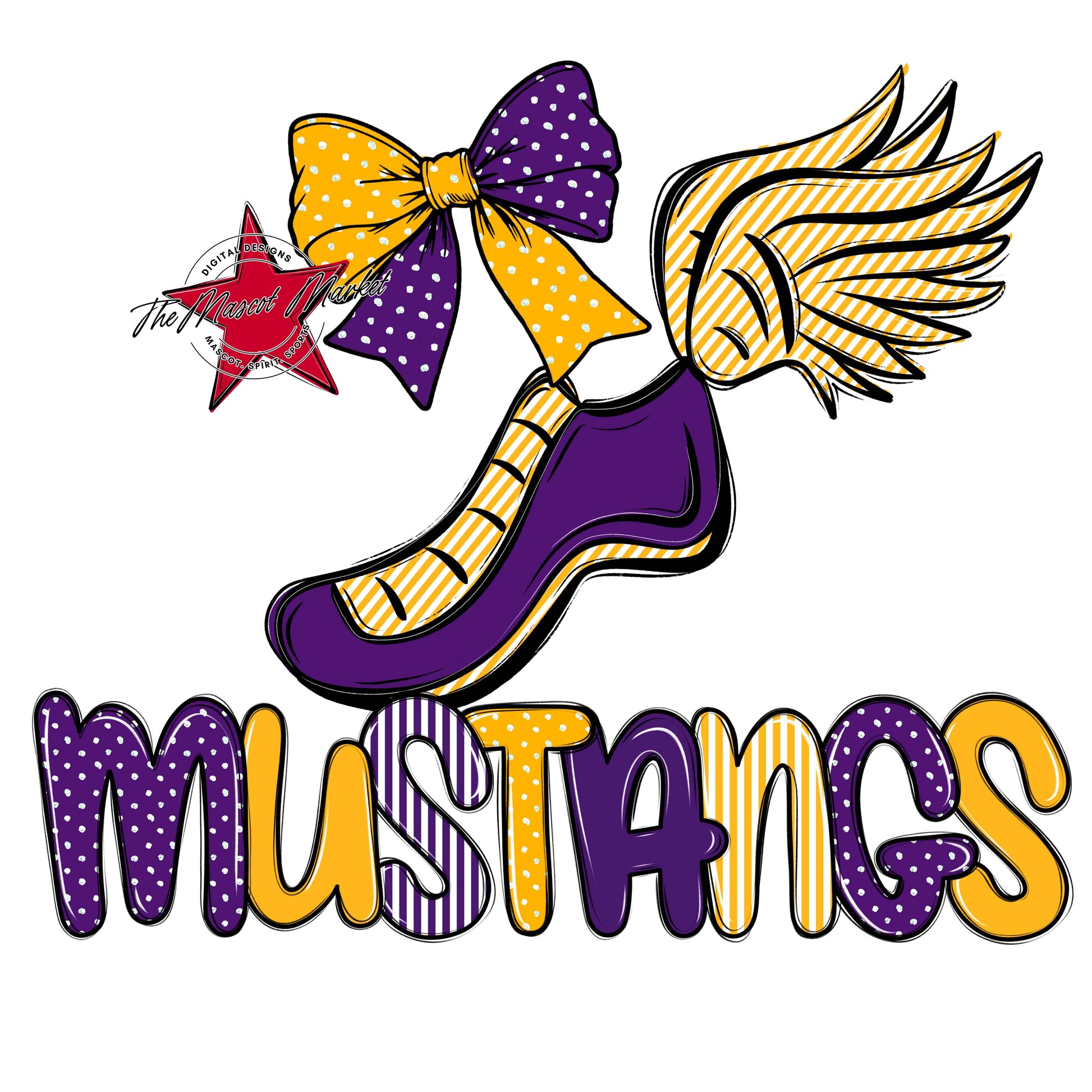 Mustangs Track Spirit Design-Purple & Yellow