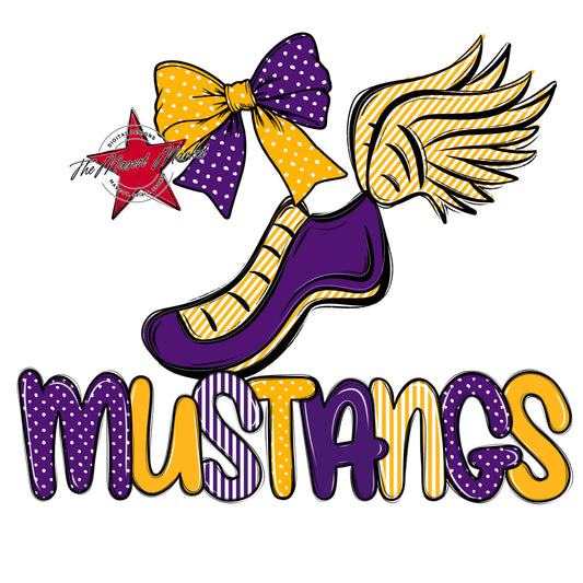 Mustangs Track Spirit Design-Purple & Yellow