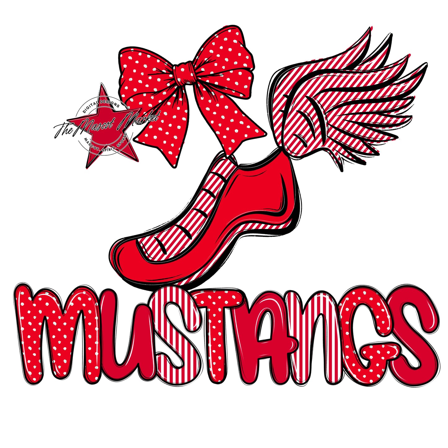 Mustangs Track Spirit Design-Red