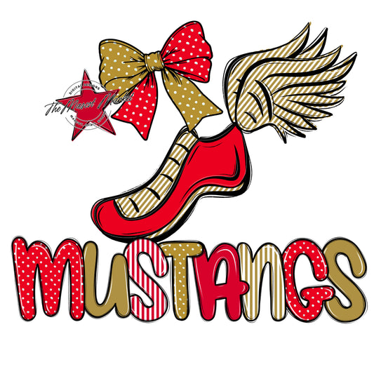 Mustangs Track Spirit Design-Red & Gold