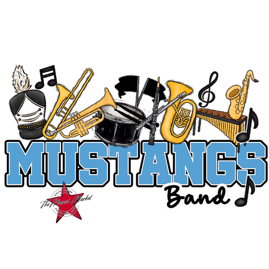 Mustangs Varsity Band-Carolina Blue