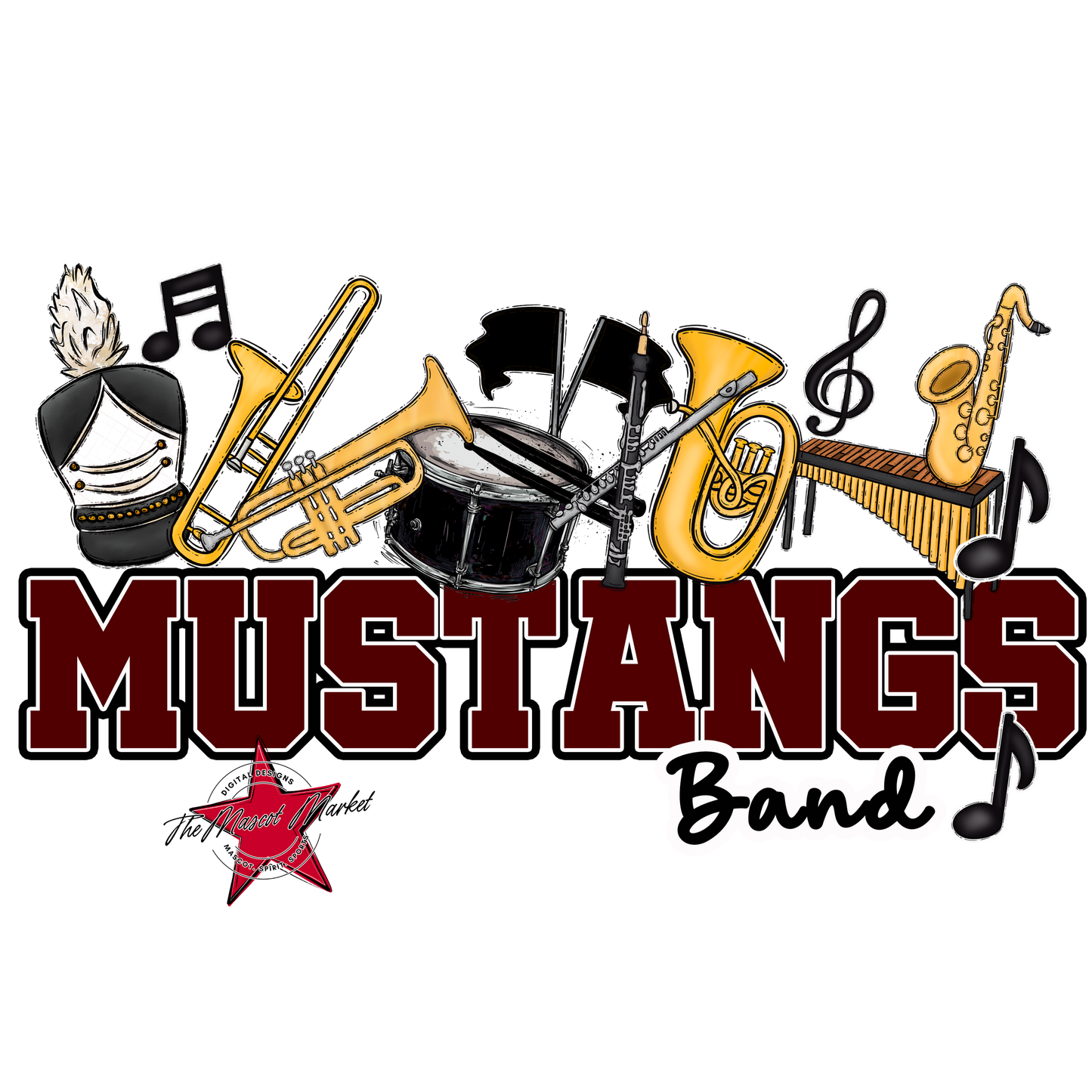 Mustangs Varsity Band-Maroon