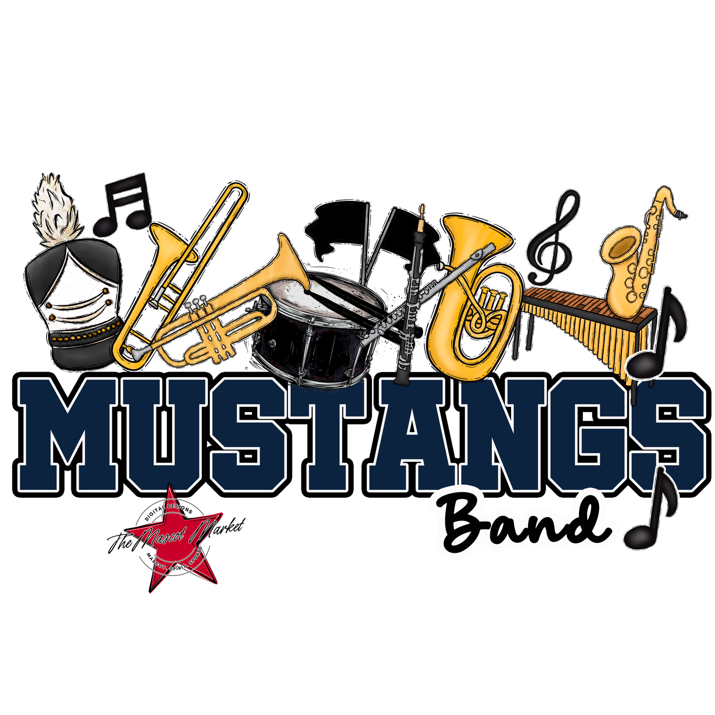 Mustangs Varsity Band-Navy
