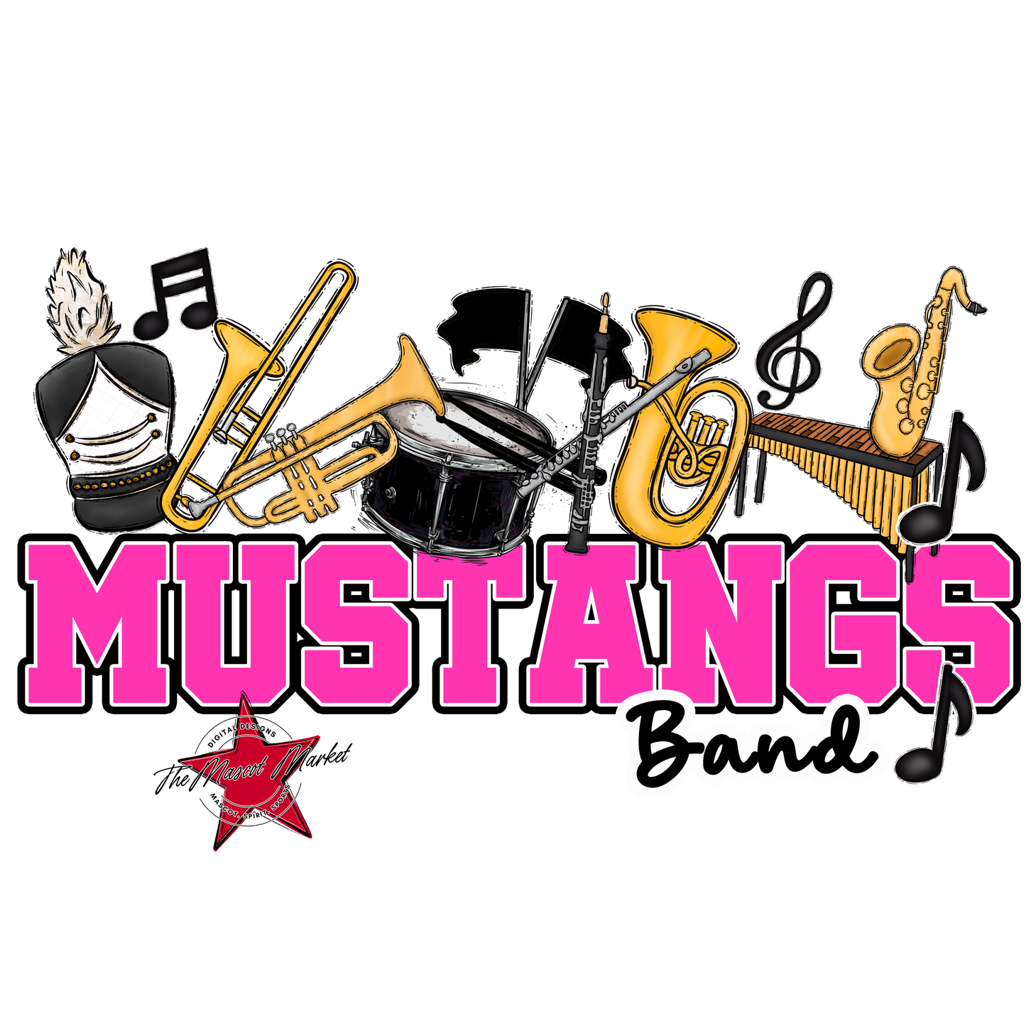 Mustangs Varsity Band-Pink