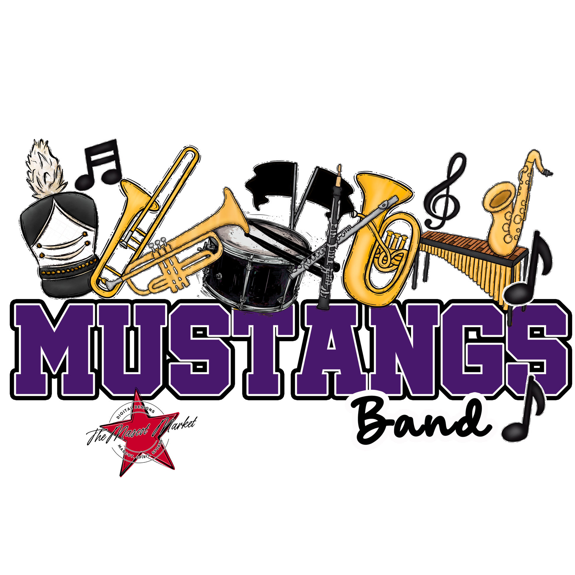 Mustangs Varsity Band-Purple